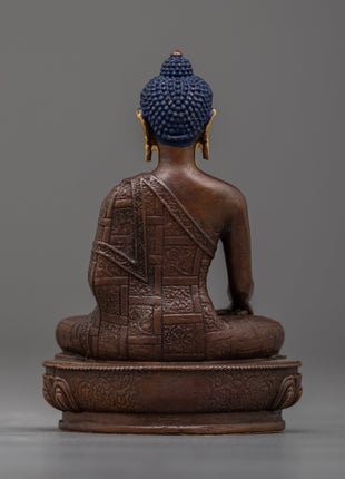 Copper Meditation Shakyamuni Buddha Statue | Peaceful and Tranquil Home Decor Accent