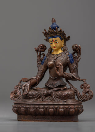 White Tara Figurine | Machine Crafted Buddhist Statue for Home Altar