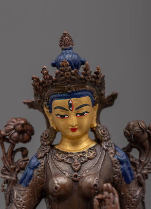 White Tara Figurine | Machine Crafted Buddhist Statue for Home Altar