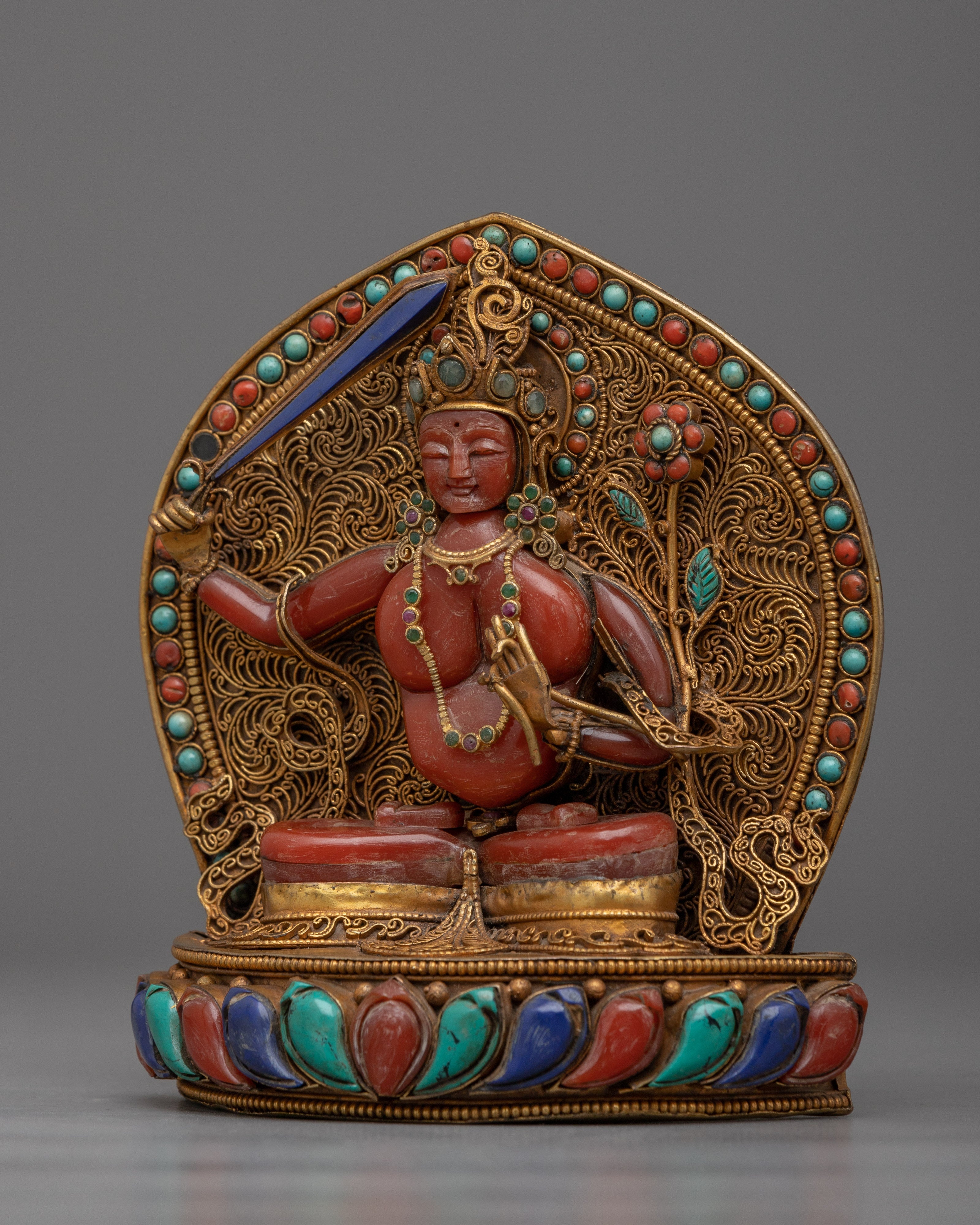 Manjushri Buddha Statue | Handcrafted and 24k Gold Plated