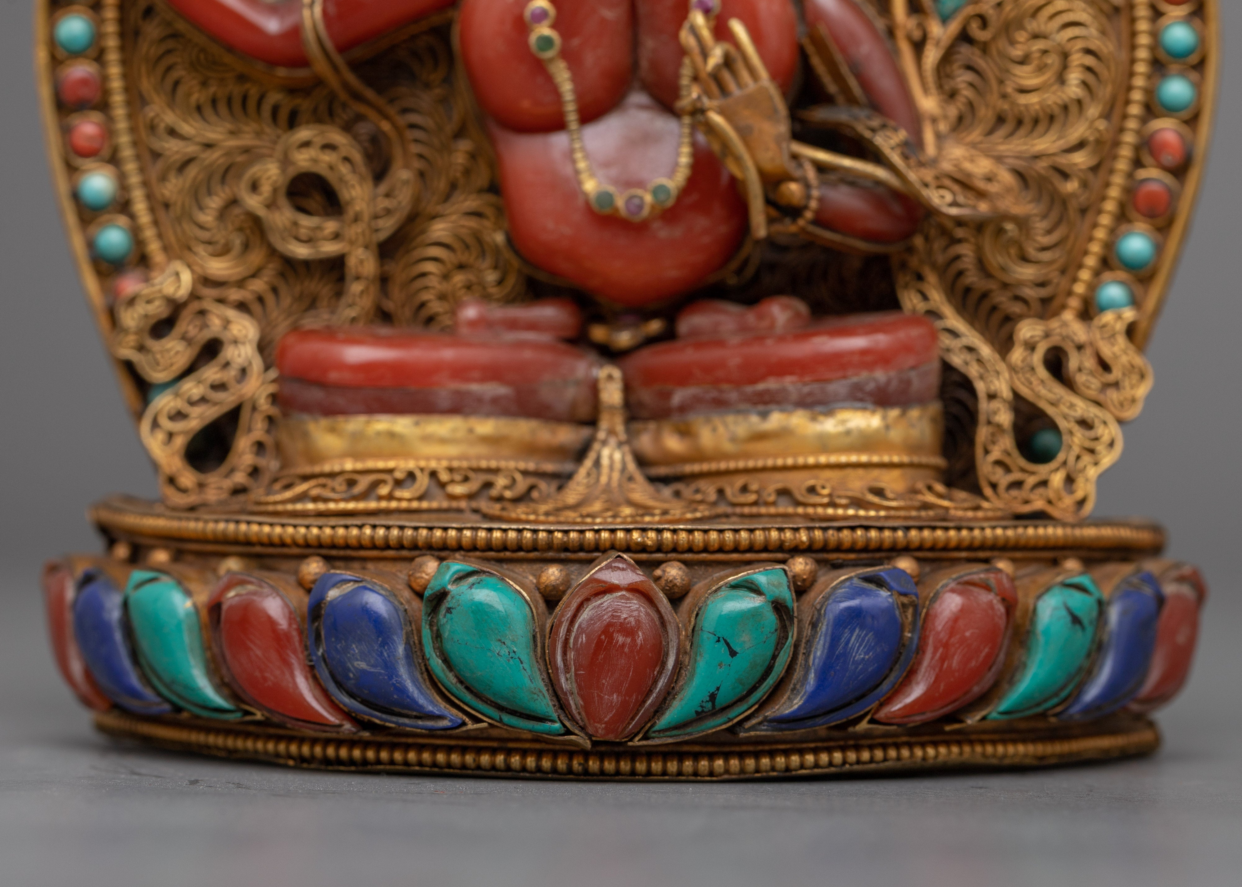 Manjushri Buddha Statue | Handcrafted and 24k Gold Plated