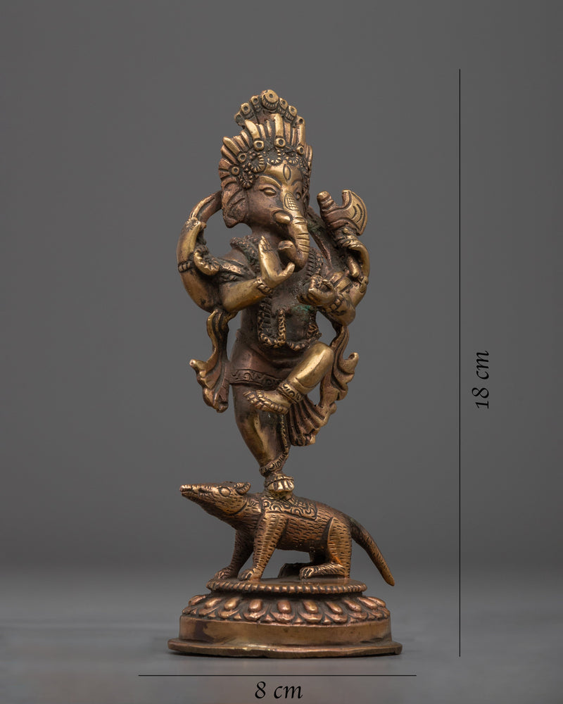 Handcrafted Ganesh Decor Statue | Exquisite Copper Body Sculpture for Home Décor