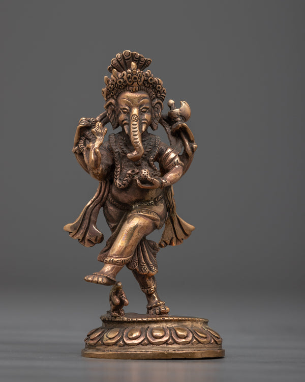 Divine Copper Ganesha God Statue 