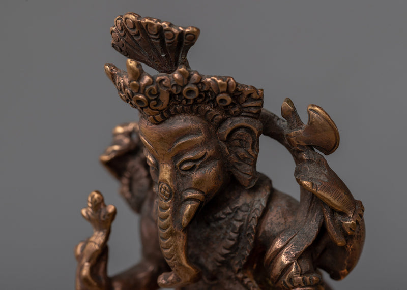 Divine Copper Ganesha God Statue | Symbol of Blessings and Prosperity