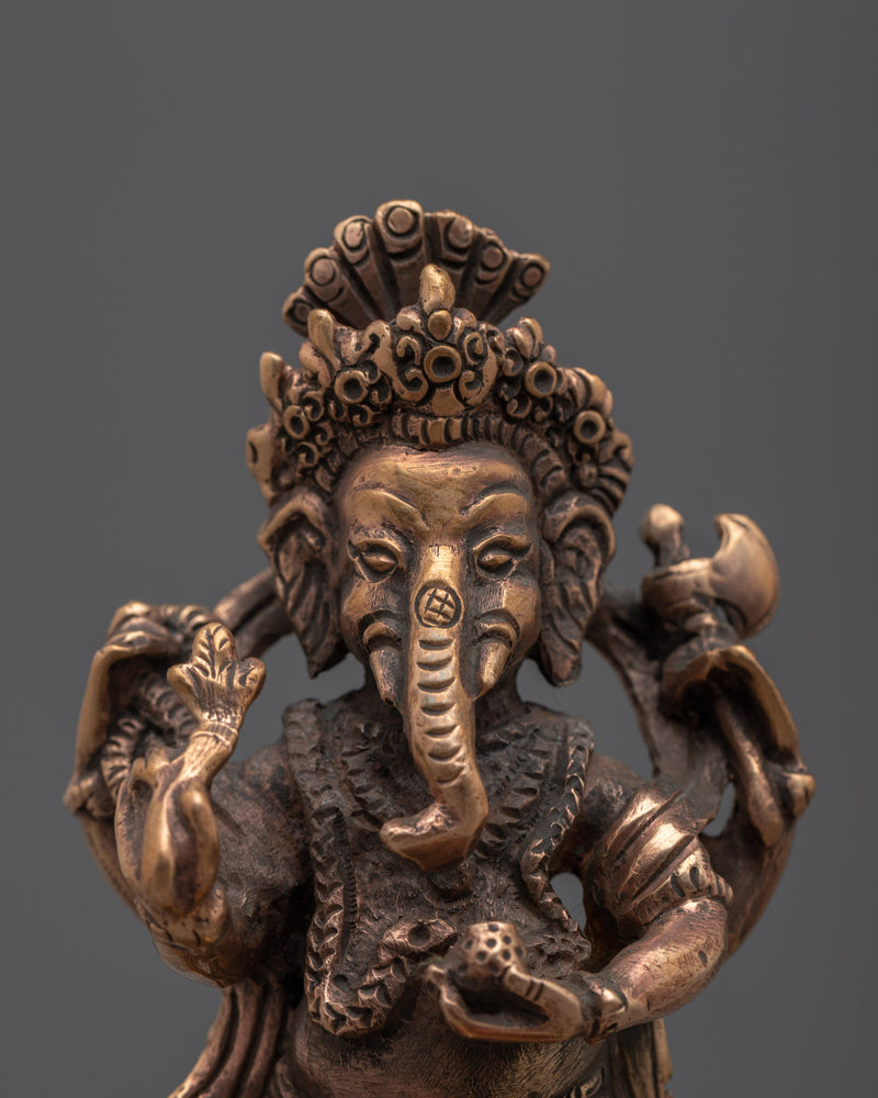 Divine Copper Ganesha God Statue | Symbol of Blessings and Prosperity
