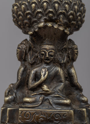 Tibetan Buddha Stupa | Carved Buddhist Shrine for Serenity