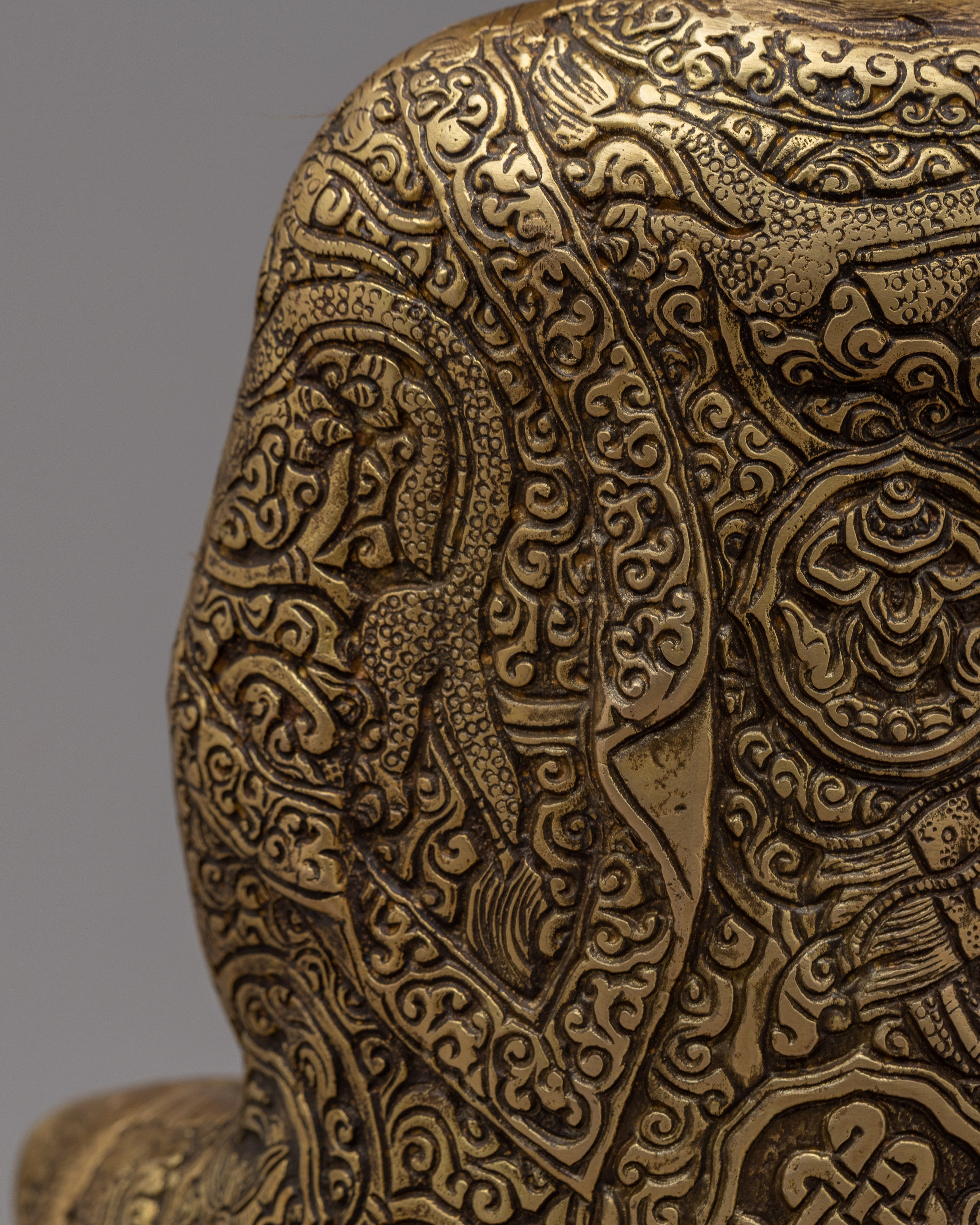 Amoghasiddhi Buddha Statue | Himalayan Brass Statuette