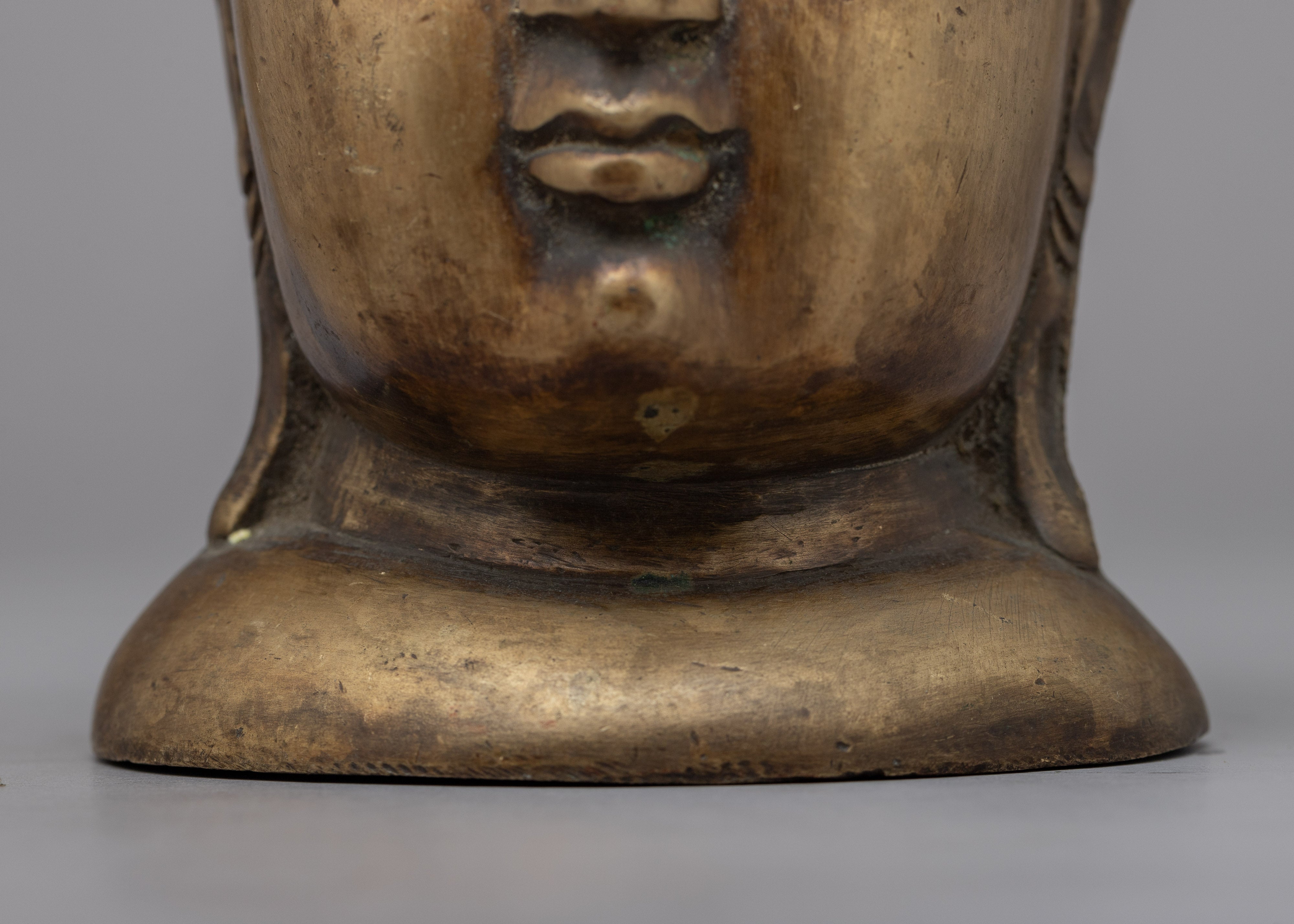 Handcrafted Brass Big Buddha Head | Exquisite Artwork for Serenity and Spiritual Decor