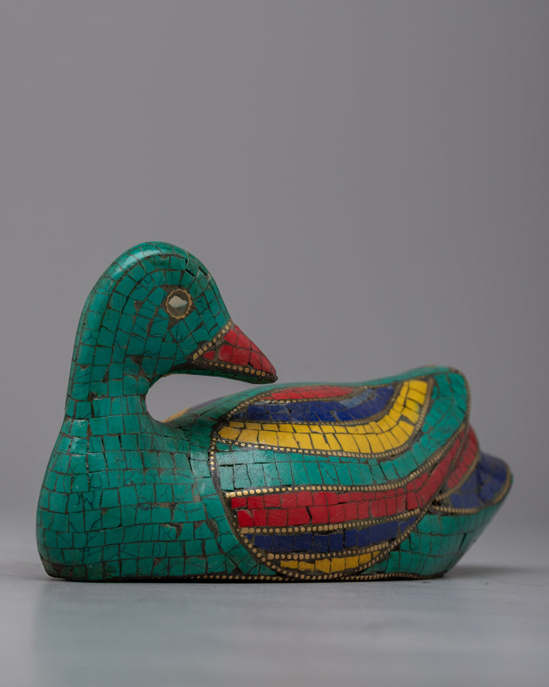Dazzling Duck Statue | Handcrafted with Gemstones