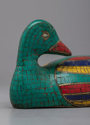 Dazzling Duck Statue | Handcrafted with Gemstones