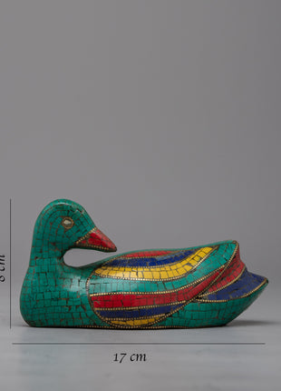 Dazzling Duck Statue | Handcrafted with Gemstones