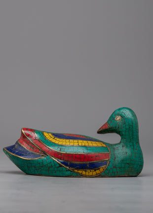 Dazzling Duck Statue | Handcrafted with Gemstones