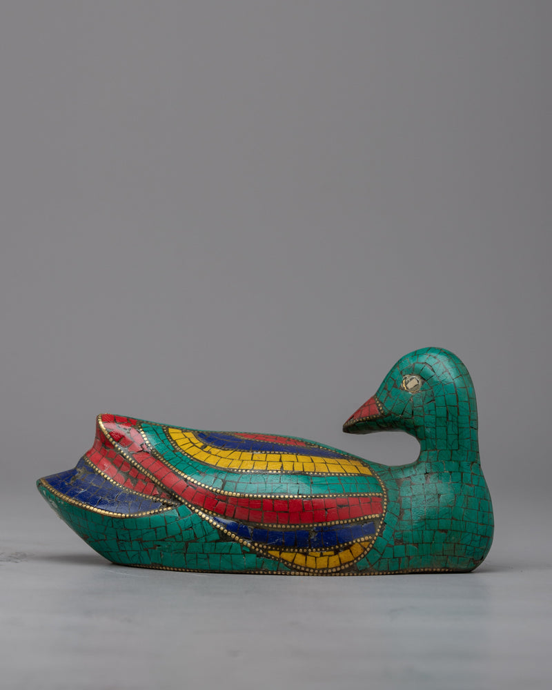 Dazzling Duck Statue | Handcrafted with Gemstones