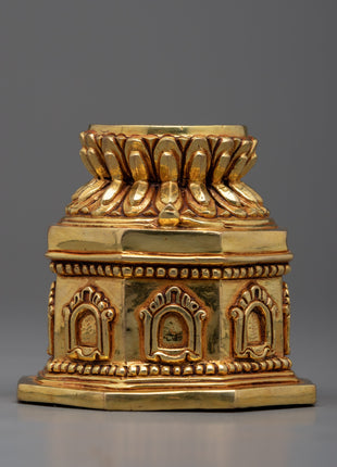 Tibetan Stupa Statue | Traditional Buddhist Stupa for Meditation & Spiritual Decor
