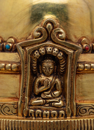 Tibetan Stupa Statue | Traditional Buddhist Stupa for Meditation & Spiritual Decor