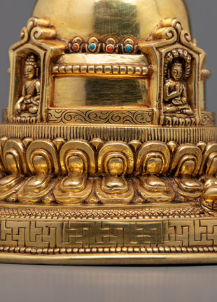 Tibetan Stupa Statue | Traditional Buddhist Stupa for Meditation & Spiritual Decor