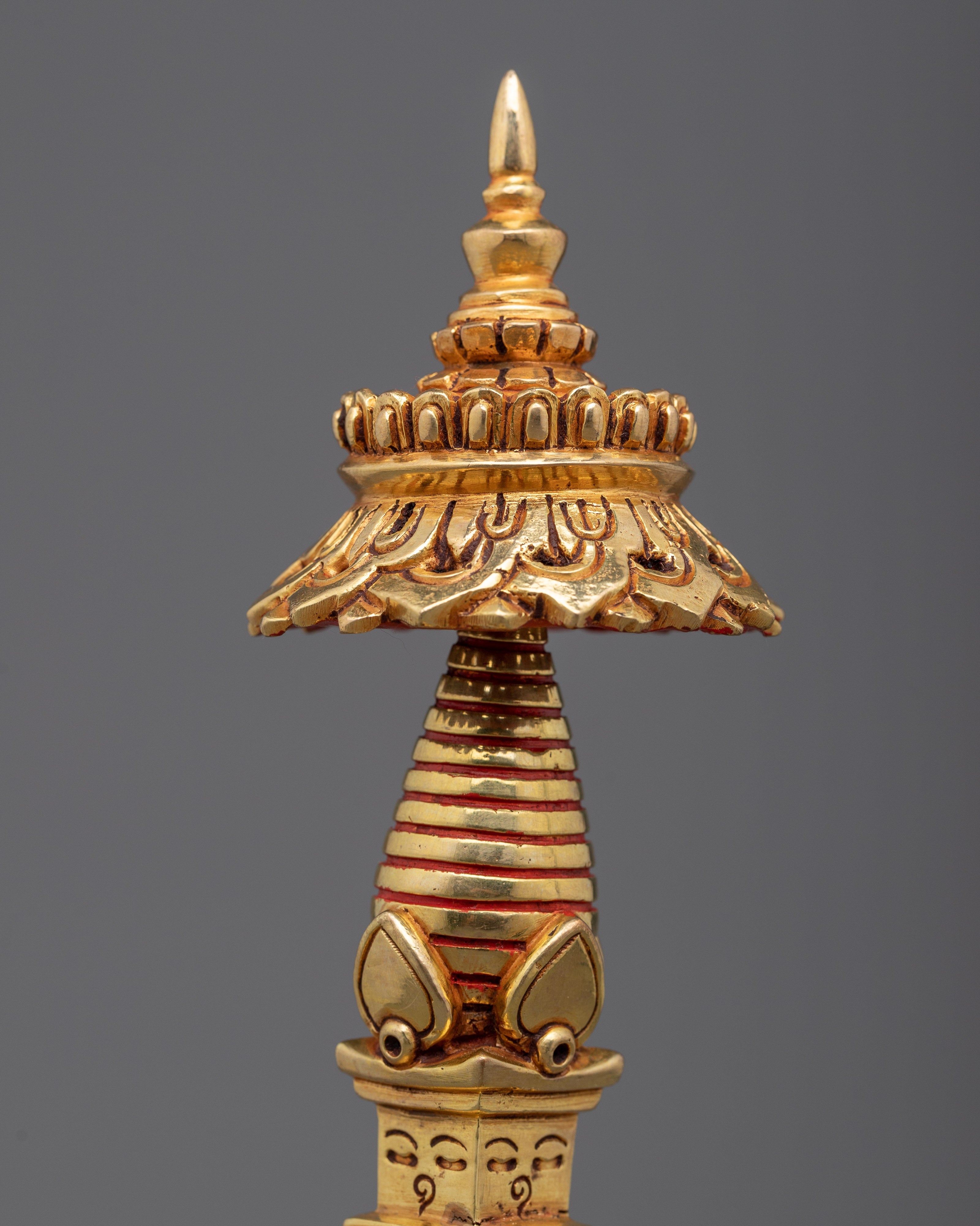 Tibetan Stupa Statue | Traditional Buddhist Stupa for Meditation & Spiritual Decor