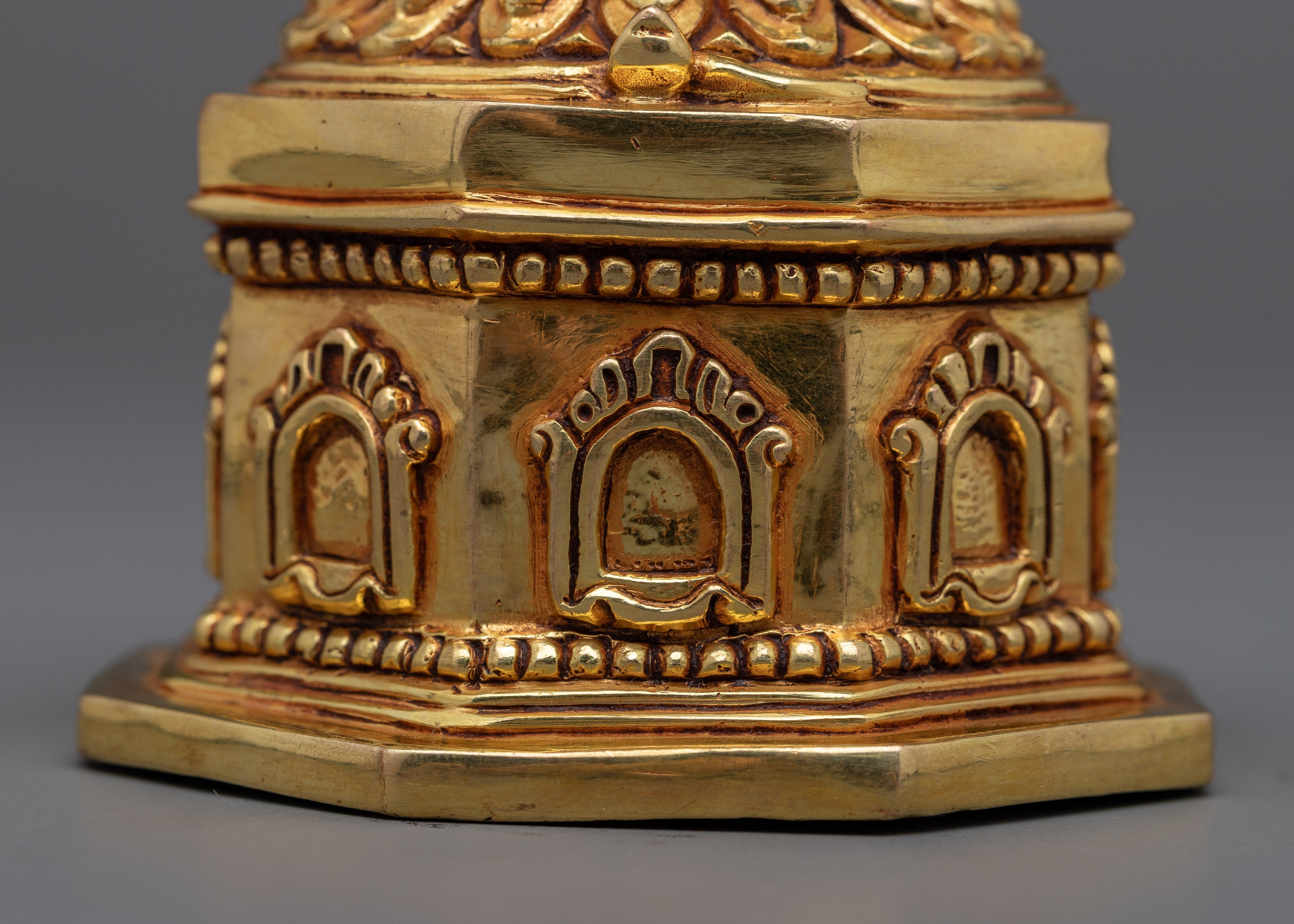 Tibetan Stupa Statue | Traditional Buddhist Stupa for Meditation & Spiritual Decor