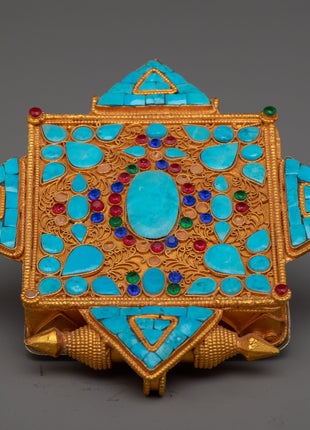 Handmade Traditional Ghau Box | Exquisite Tibetan Craftsmanship for Sacred Treasures