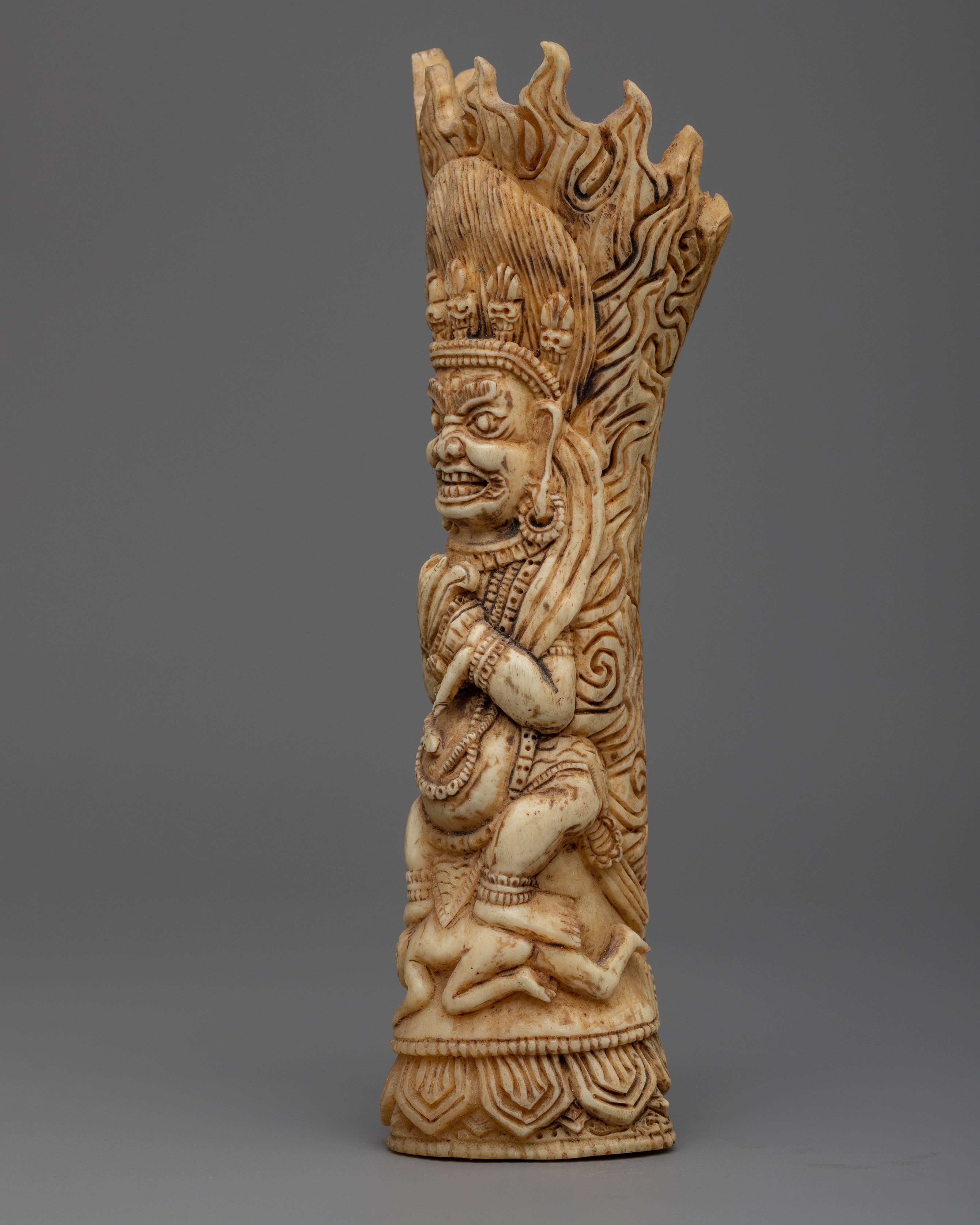 Exquisite Ethically Sourced Bone Mahakala | Handcrafted Beauty for Spiritual Empowerment