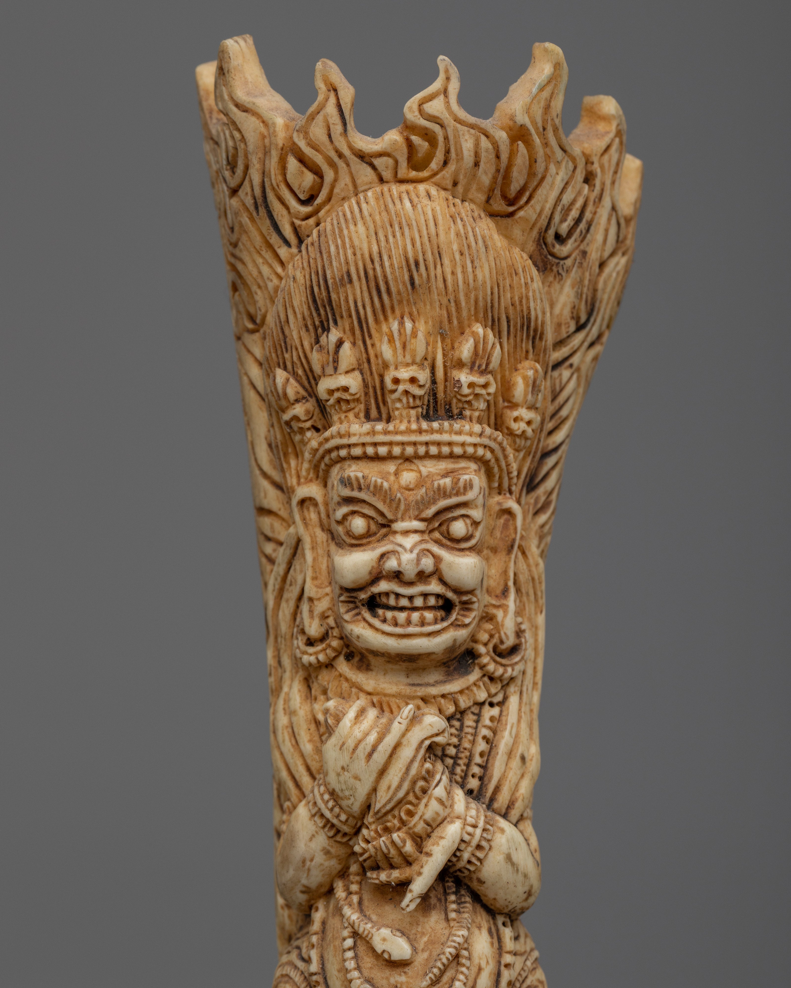 Exquisite Ethically Sourced Bone Mahakala | Handcrafted Beauty for Spiritual Empowerment
