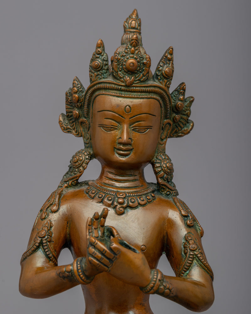 Maitreya Future Buddha Statue | Hand-Carved Buddhist Deity Sculpture