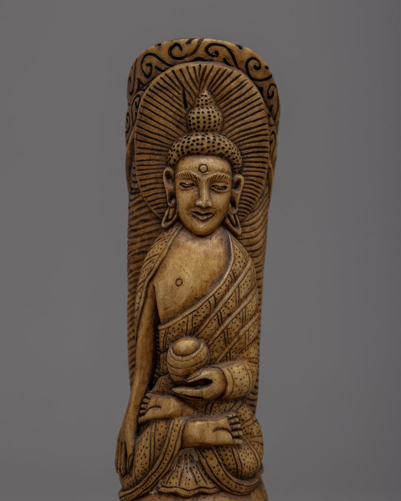 Enlighten your space with the Shakyamuni Buddha | Ethically Sourced Bone Sculpture