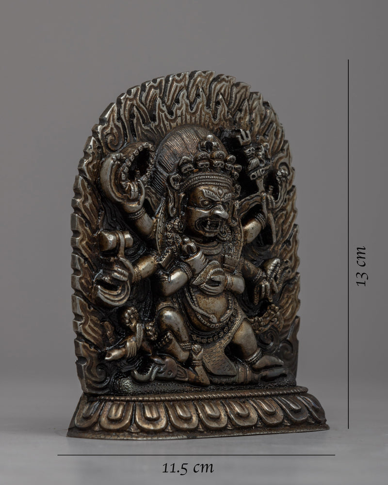 6-Armed Black Mahakala Statue | Embodying the Powerful Protector Deity