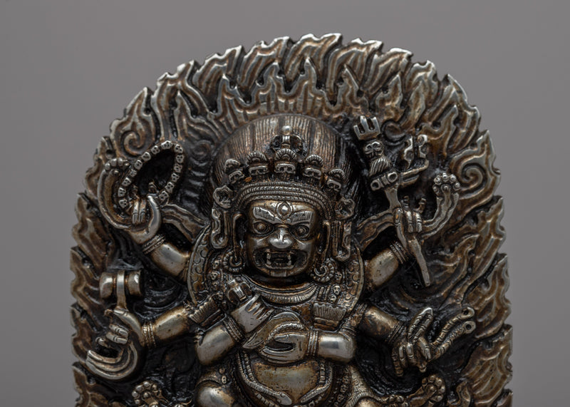 6-Armed Black Mahakala Statue | Embodying the Powerful Protector Deity