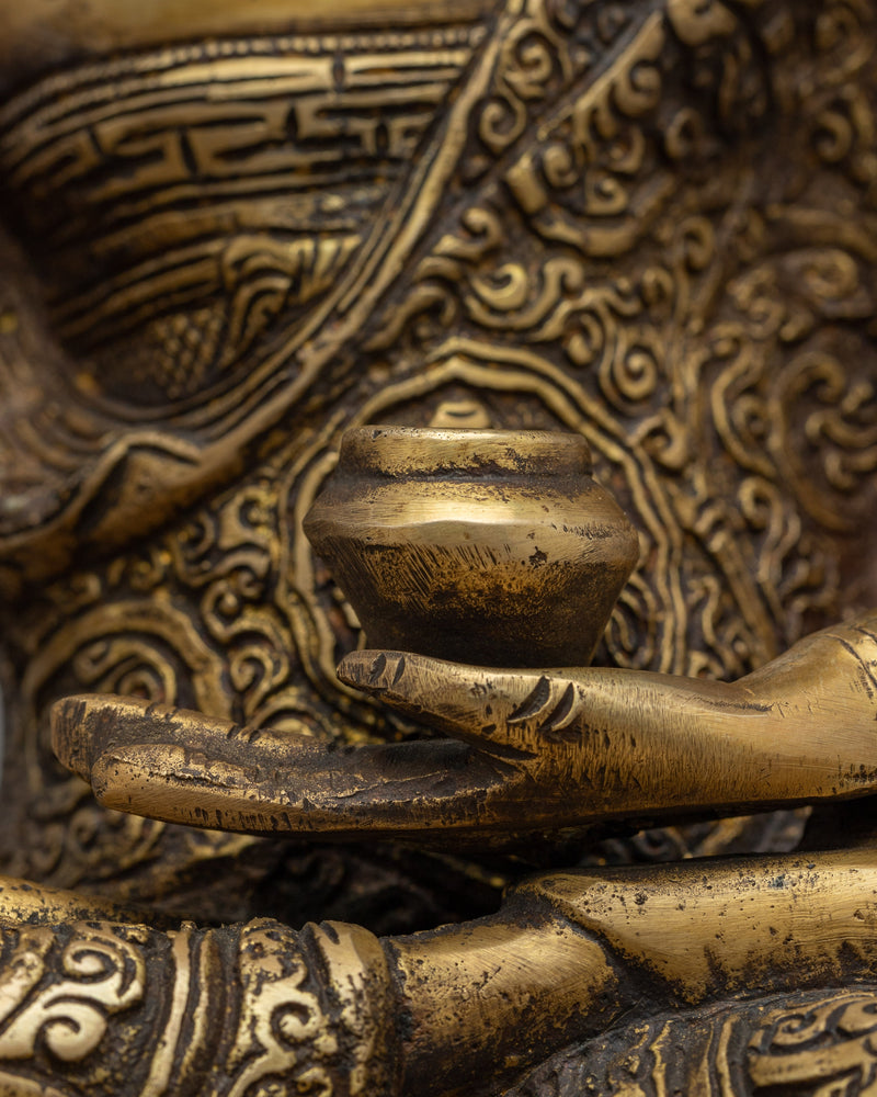 Brass Amoghasiddhi Buddha Statue | Traditionally Handcrafted Buddha Statue
