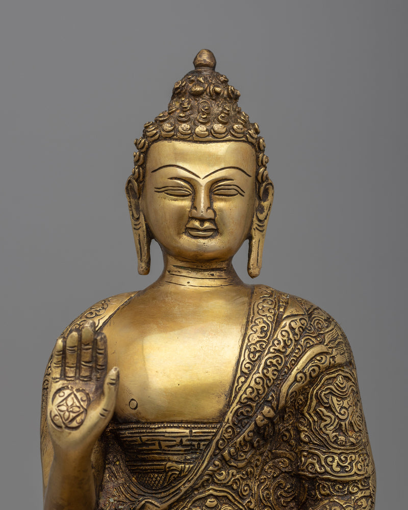Brass Amoghasiddhi Buddha Statue | Traditionally Handcrafted Buddha Statue