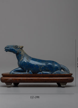 Lapis Lazuli Horse Statue | Elegant Home Decor and Spiritual Symbol