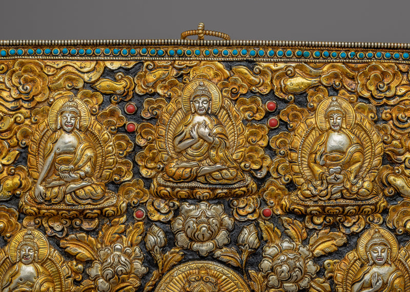 Chenresig Bodhisattva Metal Thangka | Radiant Artwork with Divine Presence"
