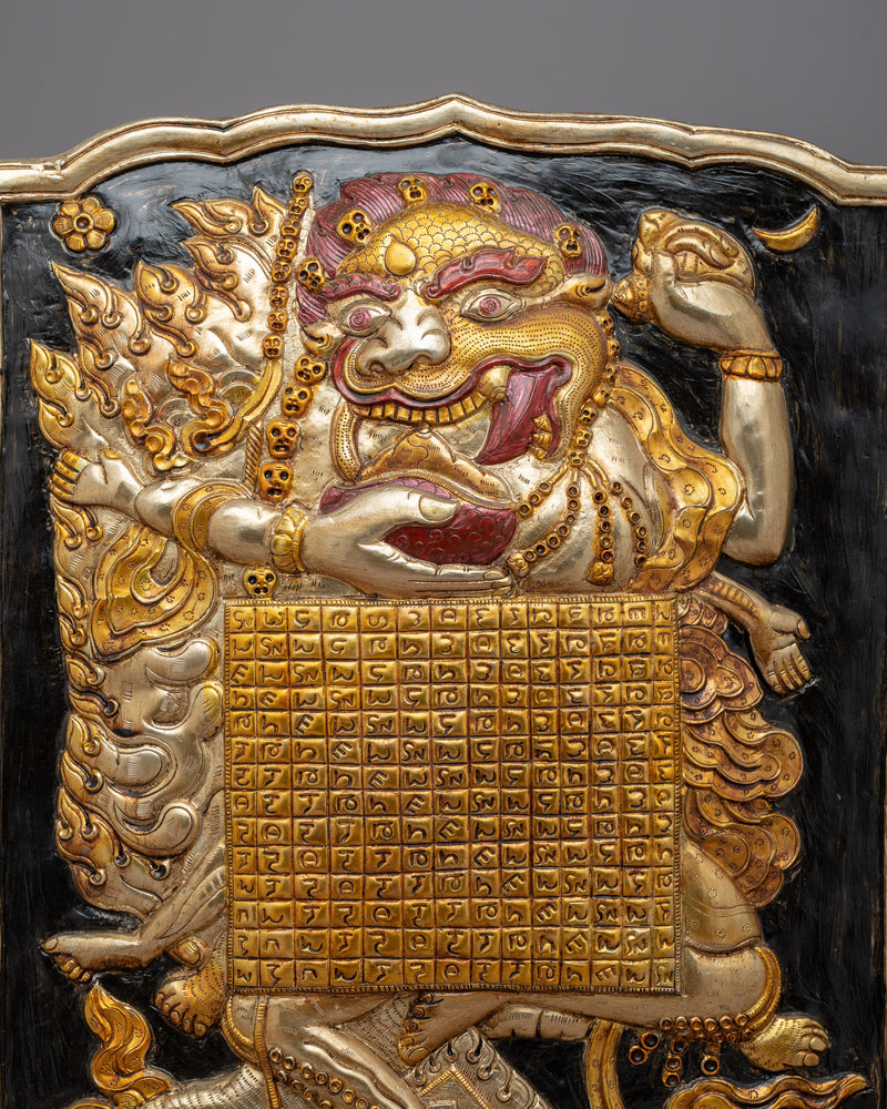 Mahakala Protector Metal Thanka | Symbolic Artwork for Spiritual Guidance