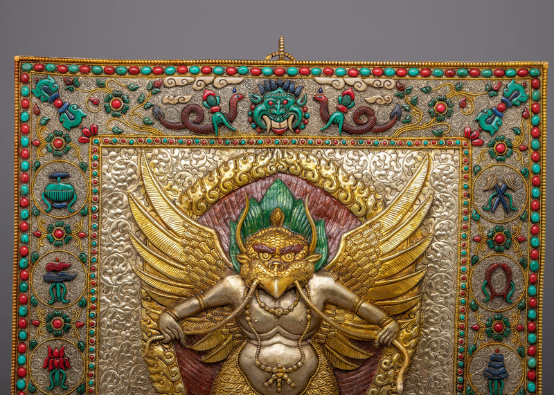 Garuda Thangka Metal Calendar | Sacred Bird Symbol of Protection
