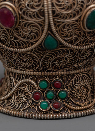 Dhupur Rice Bowl Pot with Lid | Beautiful Devotional Art for Worship