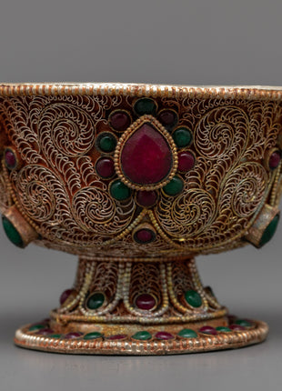 Set of 7 Handcrafted Offering Bowls | Perfect for Your Buddhist Altar