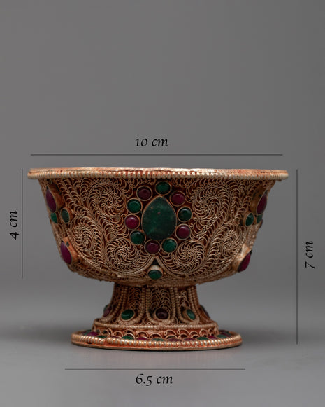 Set of 7 Handcrafted Offering Bowls | Perfect for Your Buddhist Altar