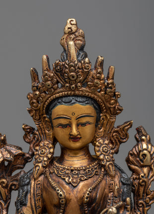 Copper Green Tara Statue | Divine Goddess for Healing and Empowerment