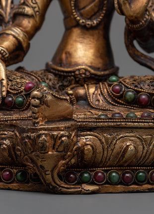 Copper Green Tara Statue | Divine Goddess for Healing and Empowerment