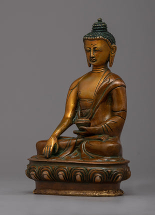 Tibetan Brass Shakyamuni Buddha Statue | Radiating the Energy of Spiritual Awakening
