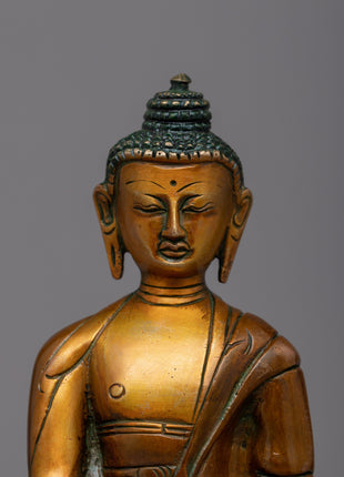 Tibetan Brass Shakyamuni Buddha Statue | Radiating the Energy of Spiritual Awakening