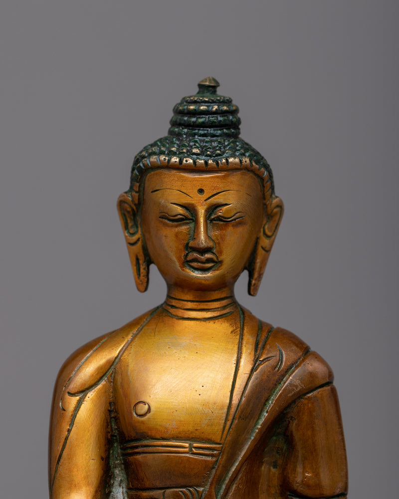 Tibetan Brass Shakyamuni Buddha Statue | Radiating the Energy of Spiritual Awakening