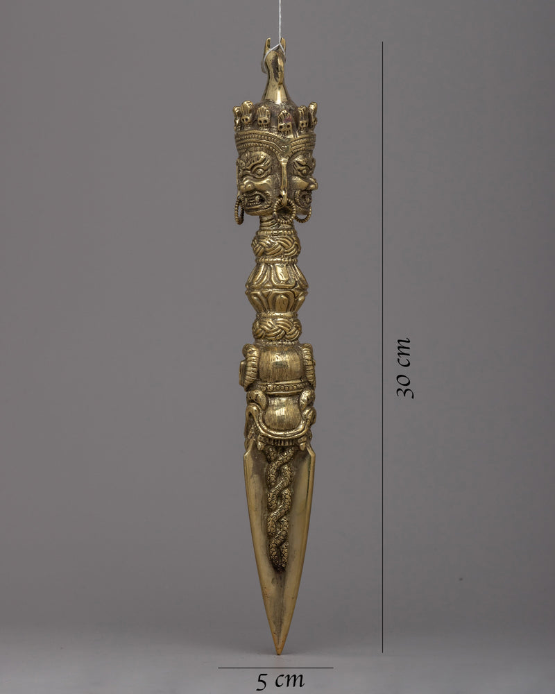 Brass Phurba Ritual Dagger | Symbol of Defeating Obstacles and Negative Force