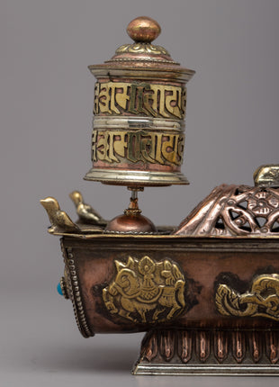 Prayer Wheel with Incense Burner | Enhancing Your Spiritual Atmosphere