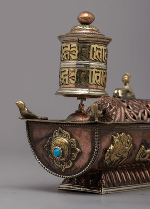 Prayer Wheel with Incense Burner | Enhancing Your Spiritual Atmosphere