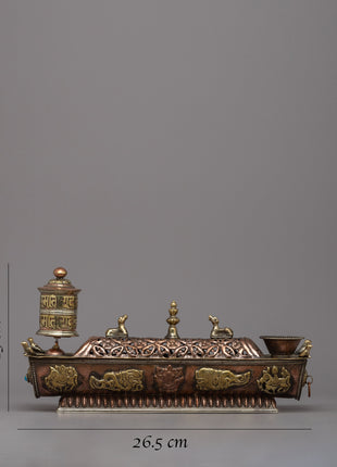 Prayer Wheel with Incense Burner | Enhancing Your Spiritual Atmosphere