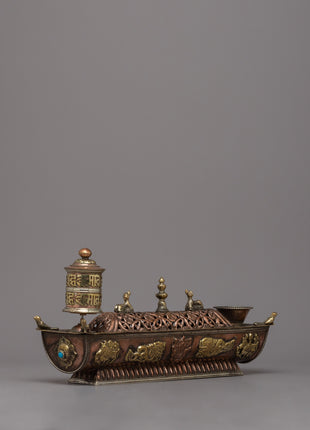 Prayer Wheel with Incense Burner | Enhancing Your Spiritual Atmosphere