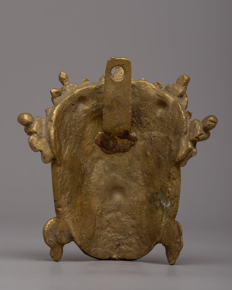 Brass Mahakala Head | Symbol of Wrathful Energy and Fearlessness