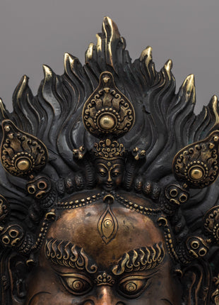 Wrathful Mahakala Mask | Symbolizing the Ferocious Energy of Dharma